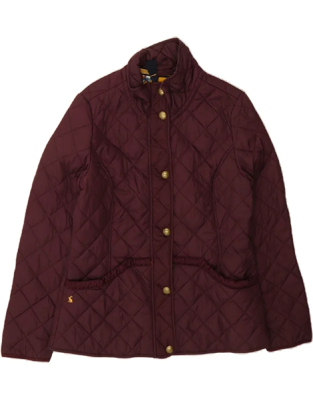 JOULES Womens Quilted Jacket UK 16 Large Burgundy Polyester Stylish Women's Neon