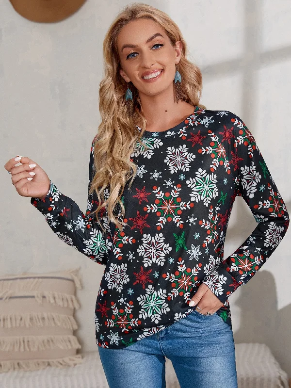 Casual Christmas Long Sleeve Round Neck Regular Women Sweatshirt Dapper Women's 1920S Casual Christmas Long Sleeve Round Neck Regular Women Sweatshirt Dapper Women's 1920S