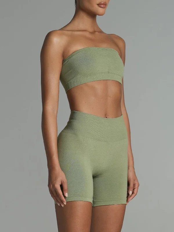 Plain Seamless Bandeau Stylish Women's Neon