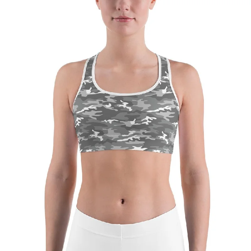 Light Grey Camo Sports Bra