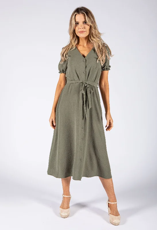 Button Through Dress Youthful Women's Pop