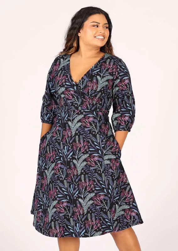 Ella Wrap Dress Obsidian Casual Women's Japanese 