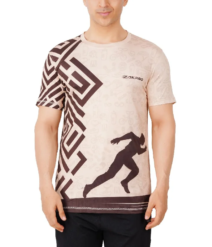Zakpro Sports Men's Cycling T-Shirt (Maze Run) Monochromatic Office Style