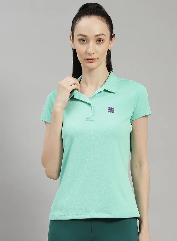Women Green Solid T-Shirt Stylish Women's Tropical 