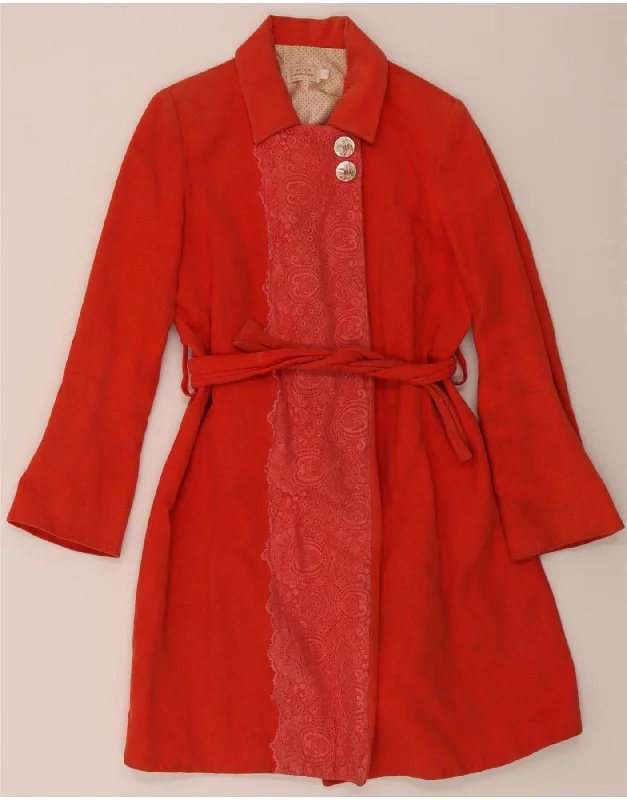 AVOCA Womens Overcoat UK 16 Large Orange Cotton Sophisticated Women's 