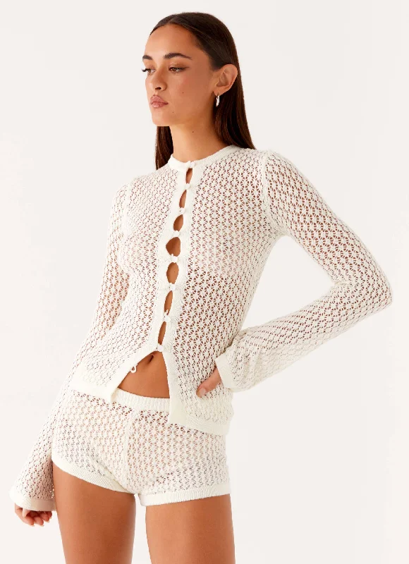 Molly Crochet Cardigan - Ivory Earthy Women's 