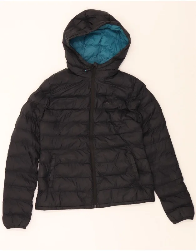 MOUNTAIN WAREHOUSE Womens Hooded Padded Jacket UK 10 Small Black Nylon Compression
