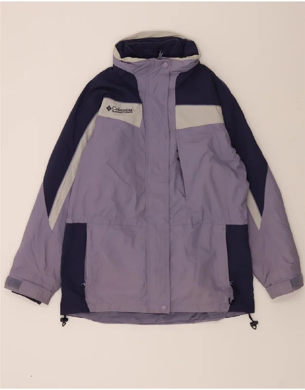 COLUMBIA Womens Windbreaker Jacket UK 14 Medium Purple Colourblock Nylon Elegant Women's Formal COLUMBIA Womens Windbreaker Jacket UK 14 Medium Purple Colourblock Nylon Elegant Women's Formal