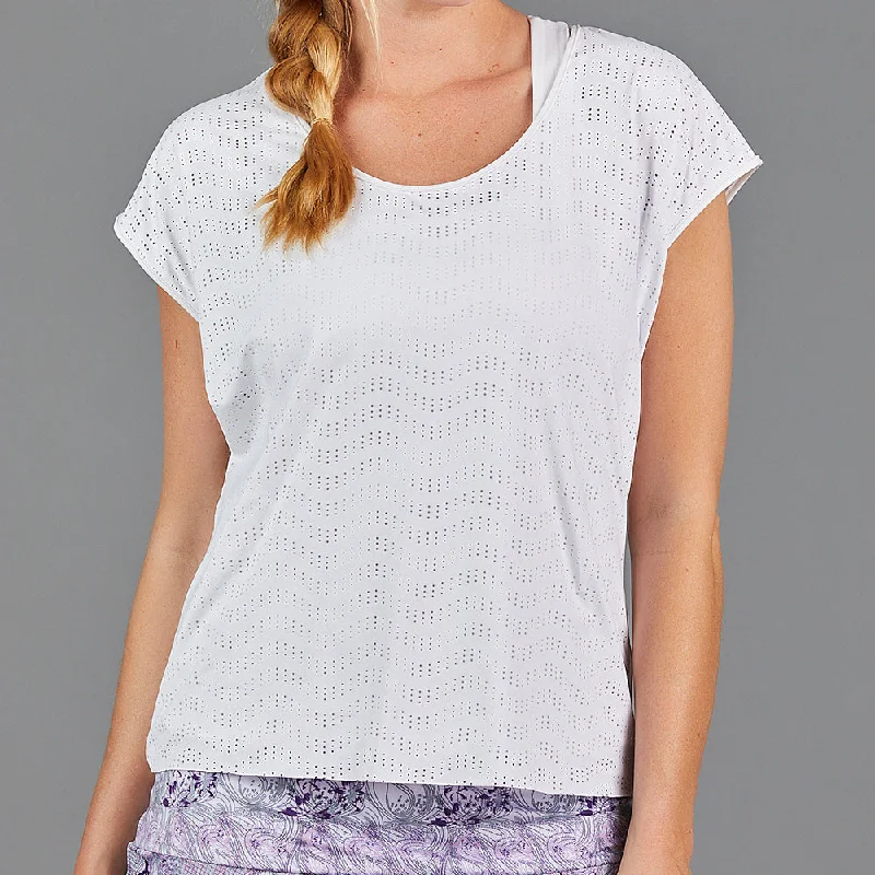 Djali Mesh Layer Tee (white perforated) Practical Women's Multi - 