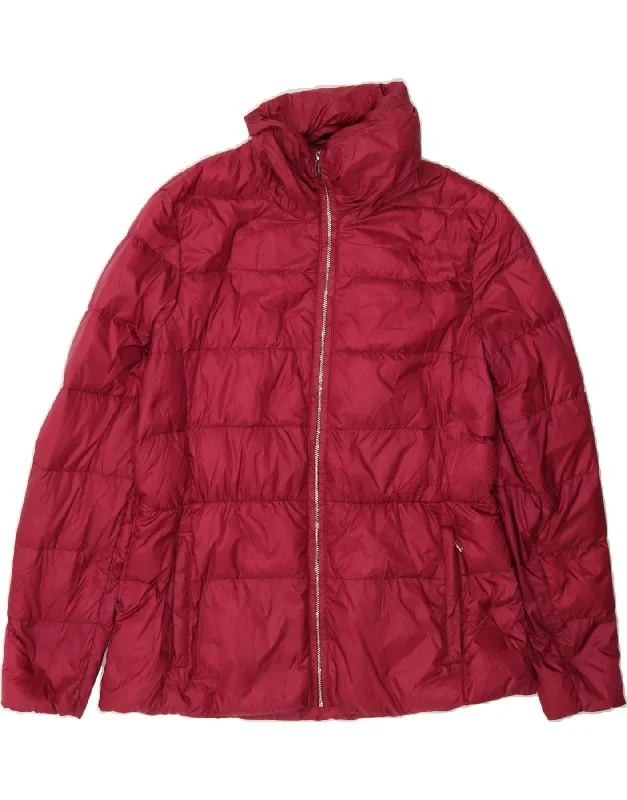 MASSIMO DUTTI Womens Padded Jacket UK 18 XL Maroon Nylon Laid - back Women's Vibe