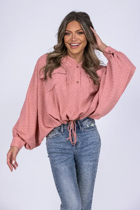 Let's Have A Blast Women's Loose Drawstring Hem Hoodie Top Sleek Women's 