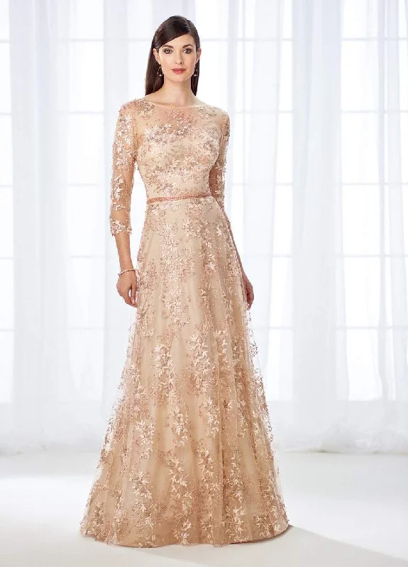 Mon Cheri - Quarter-Length Sleeve A-line Gown 118682