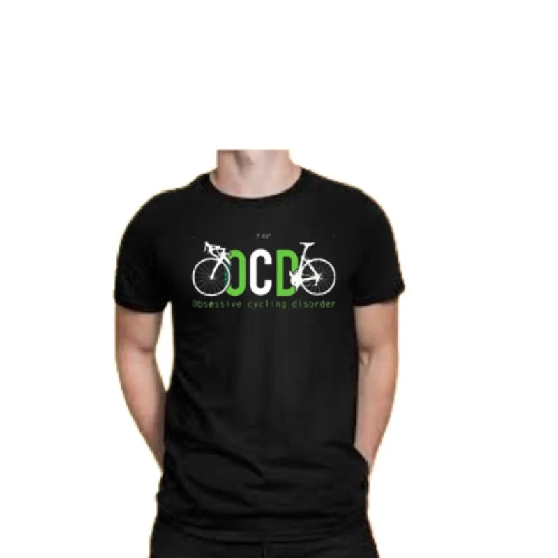 Nuckily Obsessive Cycling Disorder Men's Cycling T-Shirt (Black) Scandinavian