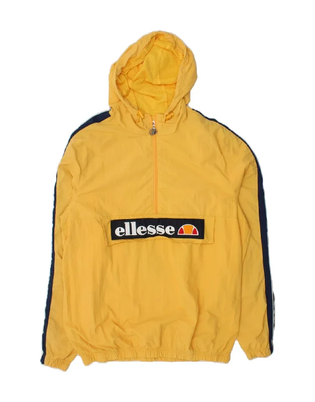 ELLESSE Womens Graphic Hooded Anorak Jacket UK 10 Small Yellow Colourblock Minimalist Women's Casual ELLESSE Womens Graphic Hooded Anorak Jacket UK 10 Small Yellow Colourblock Minimalist Women's Casual