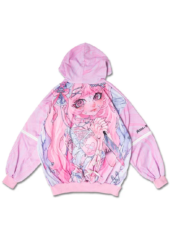 Kuua Heaven Oversized Anime Hoodie Hip Women's Retro