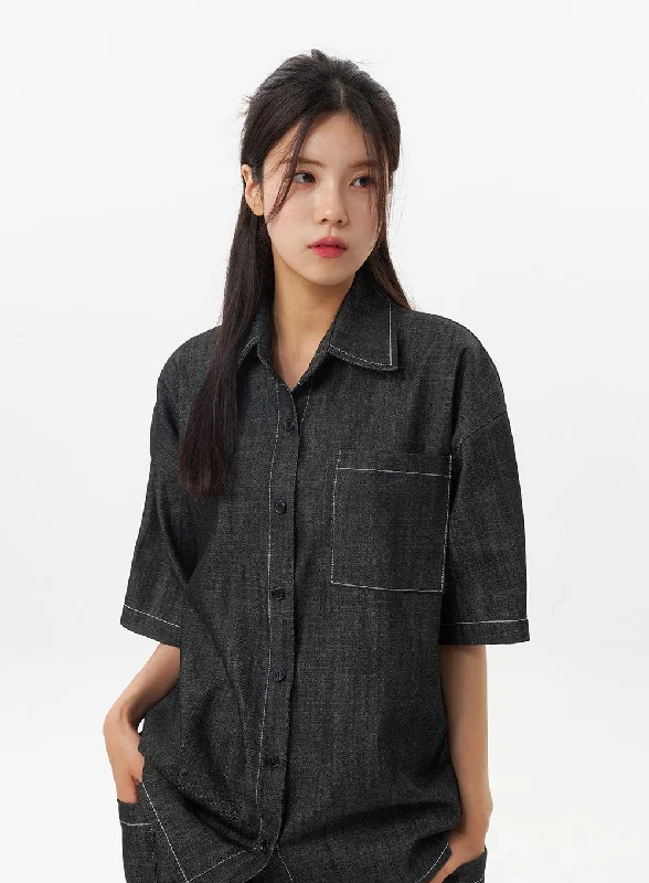 Oversized Denim Shirt OU326