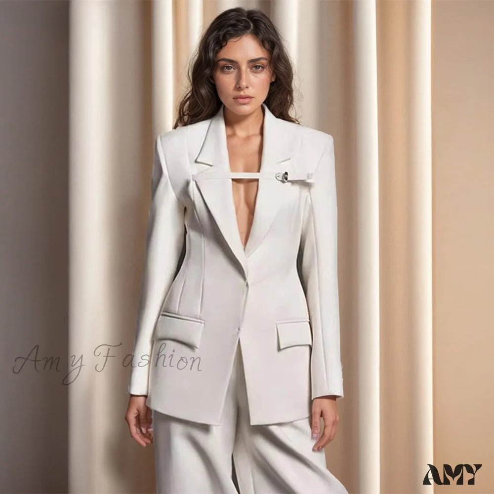 Slimming Hollow Out Casual Lapel Long Sleeve Notched Collar Patchwork Belt Fashion Style Coats Blazer Rugged Women's Outdoor Slimming Hollow Out Casual Lapel Long Sleeve Notched Collar Patchwork Belt Fashion Style Coats Blazer Rugged Women's Outdoor