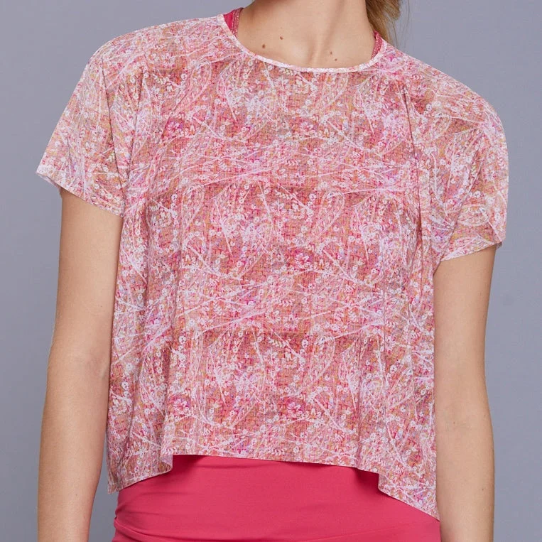 Lush Weave Layer Top (red shimmer) Sporty Women's Athleisure 