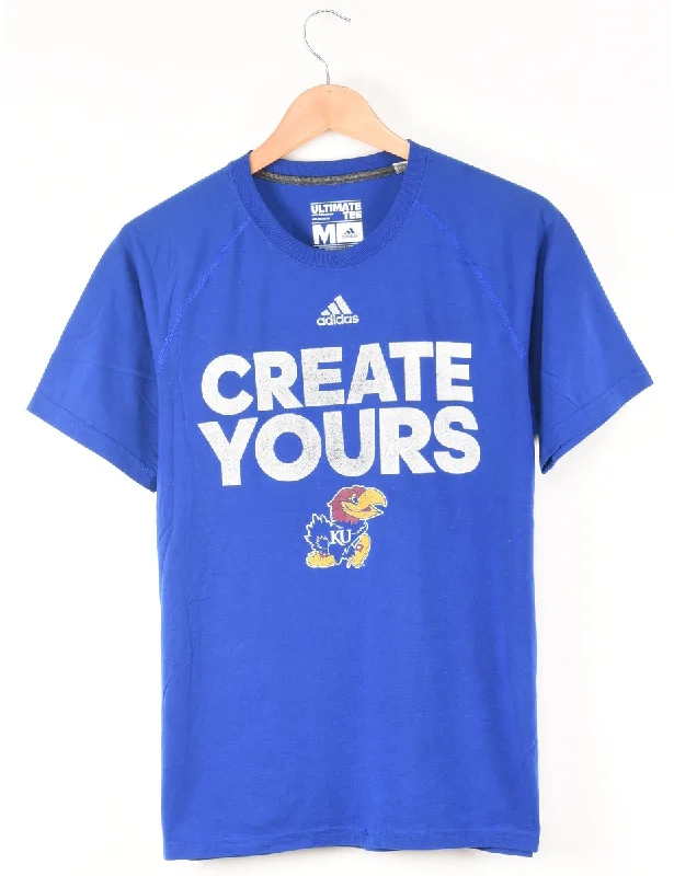 Adidas Create Yours Printed Blue T-shirt - M Earthy Women's 