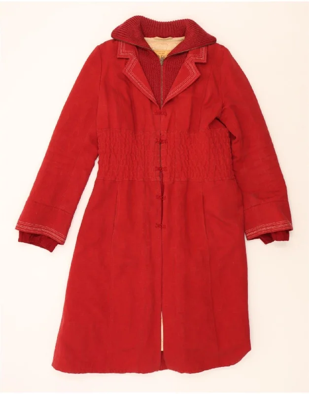 NOA NOA Womens Overcoat UK 14 Medium Red Cotton