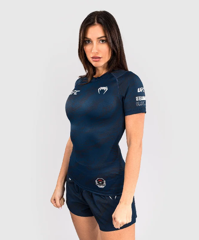UFC Fusion by Venum Fight Week Women’s Performance Short Sleeve Rashguard - Oceanic Blue Refined Women's Hand - crafted