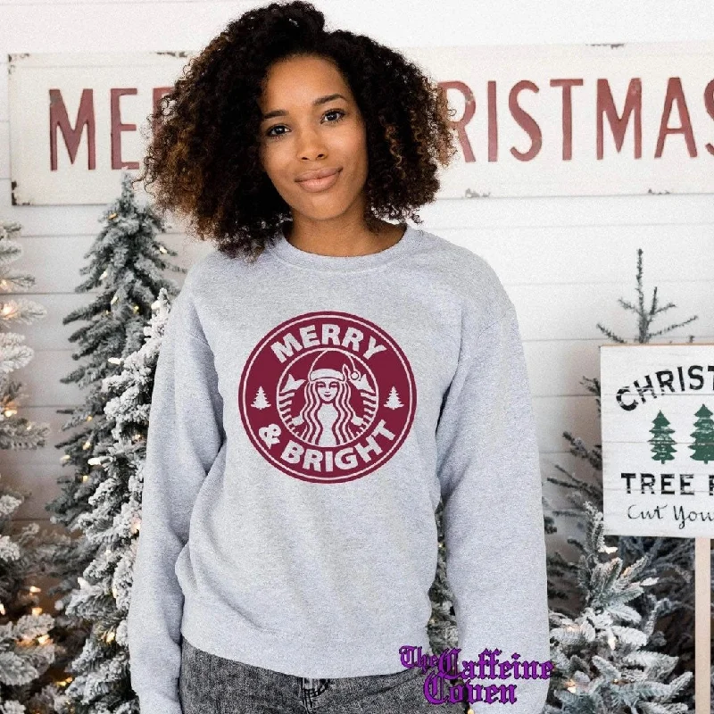 Merry & Bright Sweatshirt Minimalist Women's Casual