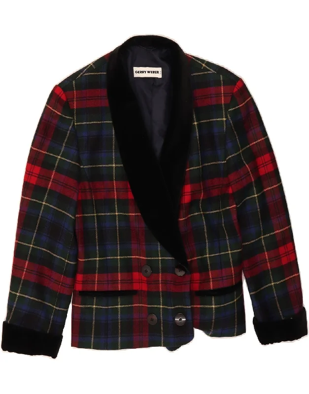 GERRY WEBER Womens Blazer Jacket EU 40 Medium Multicoloured Check Disco