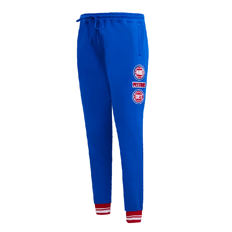 NBA DETROIT PISTONS RETRO CLASSIC WOMEN'S RIB SWEATPANT (ROYAL BLUE/RED)