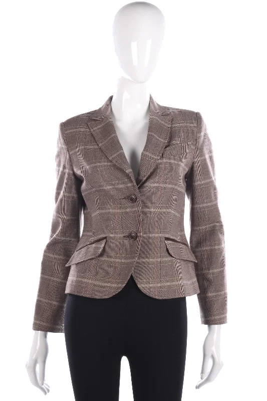Pilot brown checked country jacket size 12 Sharp Women's Italian