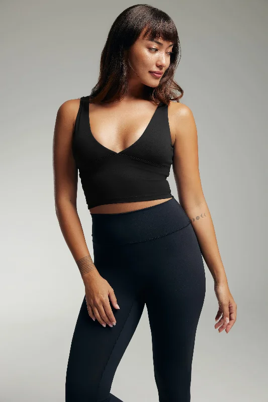 [AA x Hanli] Making Waves Longline Bra in Pitch Monochromatic All - in - one
