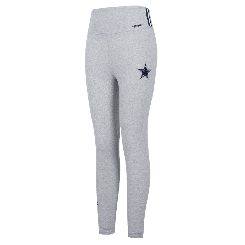 NFL DALLAS COWBOYS SCRIPT TAIL WOMEN'S HIGH WAIST JERSEY LEGGING (HEATHER GREY)