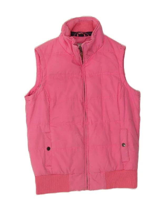 FAT FACE Womens Padded Gilet UK 12 Medium Pink Polyester Rugged Women's Outdoor 