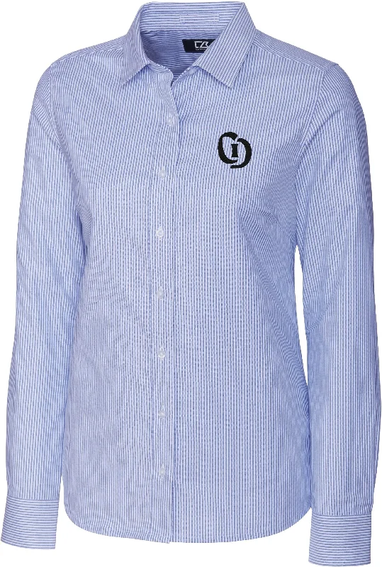 Cutter & Buck Ladies Long Sleeve Stretch Oxford Stripe