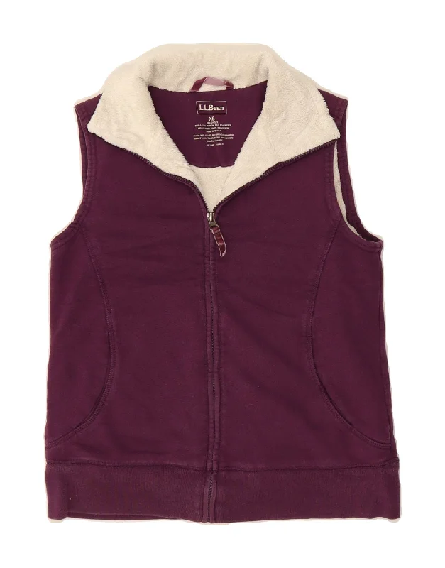 L.L.BEAN Womens Sherpa Jacket UK 6 XS Purple Cotton Modern Women's 
