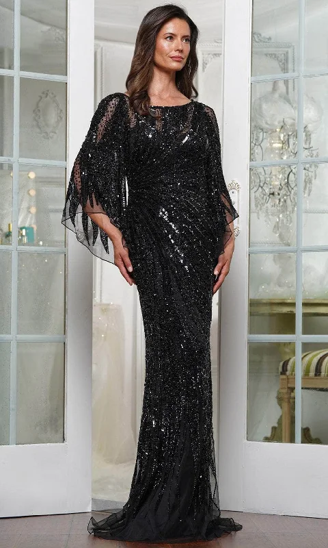 Marsoni by Colors MV1344 - SequinedCape Sleeves Evening Gown