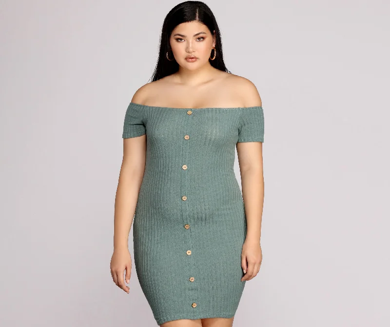 Plus Thrill Of Knit Ribbed Dress Women