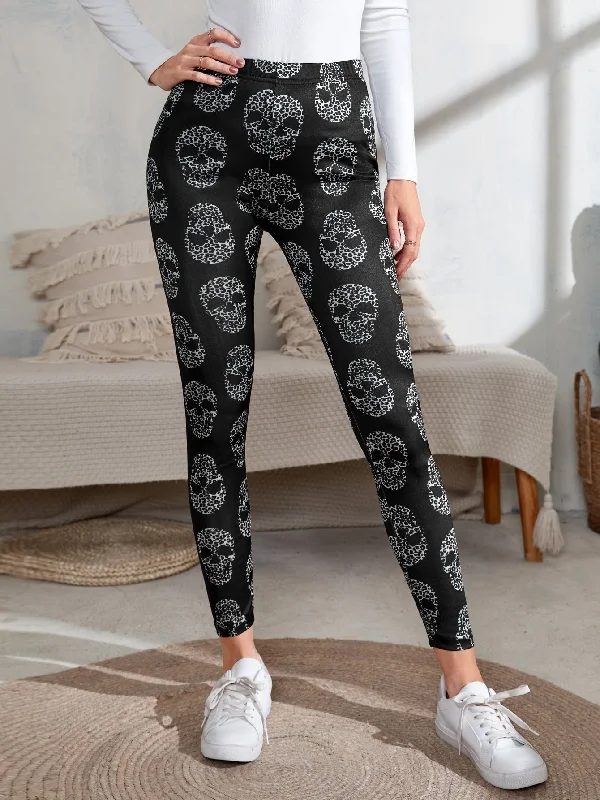 Casual Halloween Cropped Women Leggings Trendy Women's Oversized