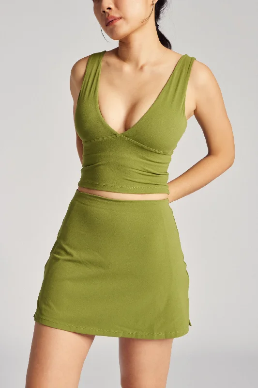 [AA x Hanli] Making Waves Longline Bra in Banana Leaf Classic Women's Pin - striped