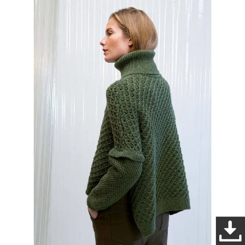 Rollkragenpullover für Damen Strickanleitung - Lang Yarns (PDF)