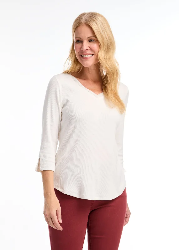 3/4 Sleeve V-Neck Top European