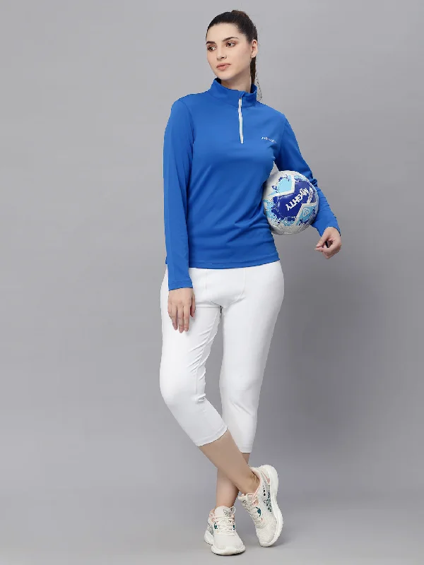 JUMP USA Women Algier Blue Solid Rapid-Dry Training T-shirt Preppy Women's College JUMP USA Women Algier Blue Solid Rapid-Dry Training T-shirt Preppy Women's College