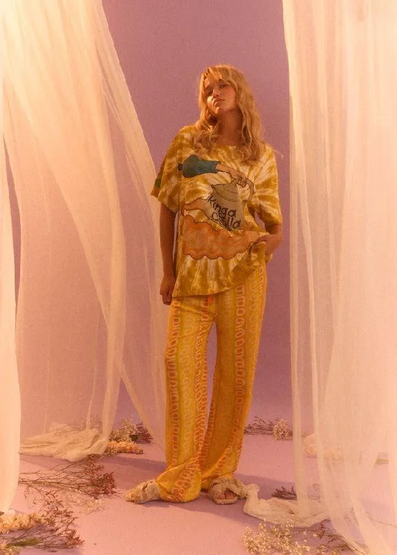 Sun Stripe Straight Leg Pant Hip Women's Retro