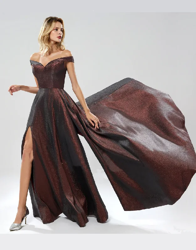 Karla Gown - Metallic Rust Monochromatic Office Style