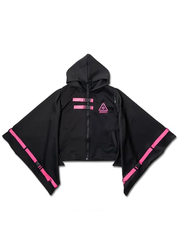 Uzurai Cyberpunk Tech Kimono Black Pink Jacket Sleek Women's Metallic