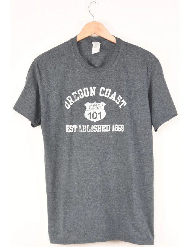 Dark Grey Oregon Coast Printed T-shirt - L Bold Women's Animal Print