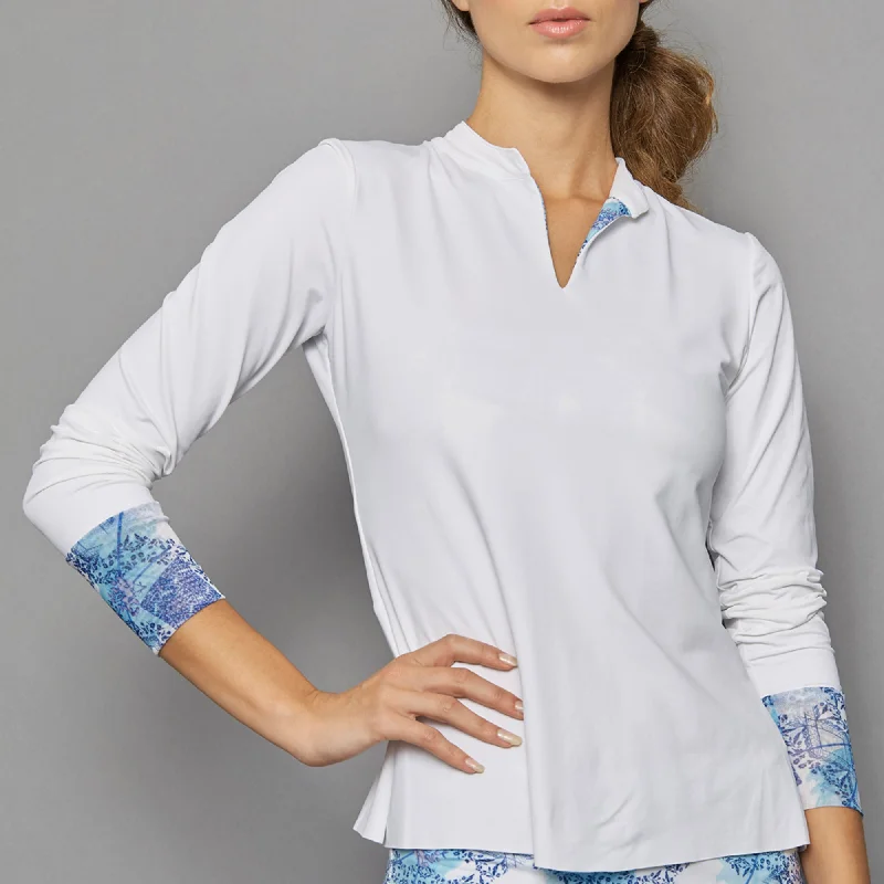 Scotia Long-Sleeve Collar Top (white)