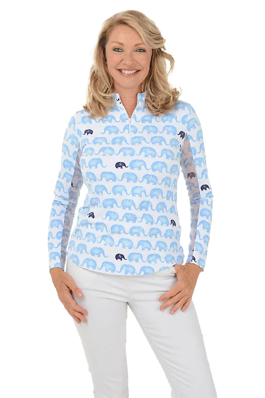 Periwinkle Velma Elephant UPF50+ Sun Shirt Refined Women's Velvet
