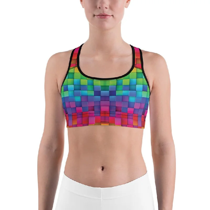 Rainbow Blocks Sports Bra