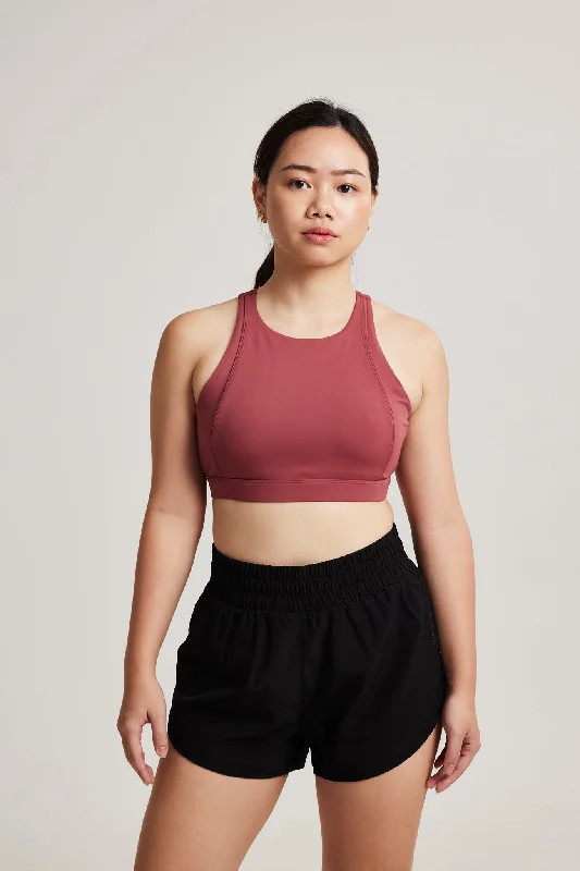 Contour High Neck Bra in Vintage Geometric