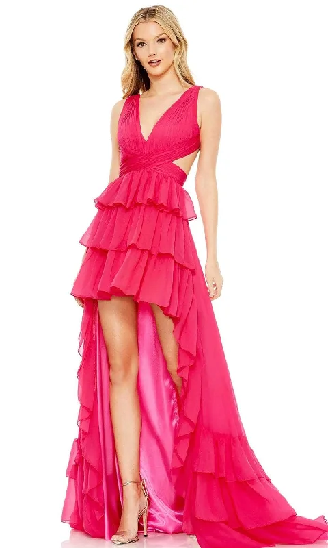 Mac Duggal 68065 - V-Neck High Low Hem Prom Dress Geometric